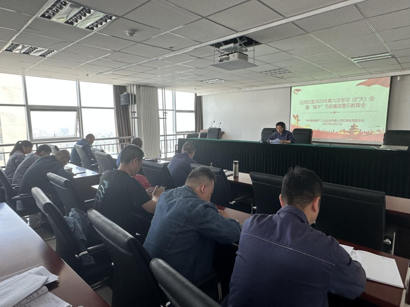 公司紀(jì)委召開2023年第六次學(xué)習(xí)（擴(kuò)大）會(huì)暨&ldquo;端午&rdquo;節(jié)前廉政警示教育會(huì)